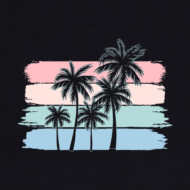 Palm Tree Tropical Beach Pastel Color Vacation by CreativeSalek